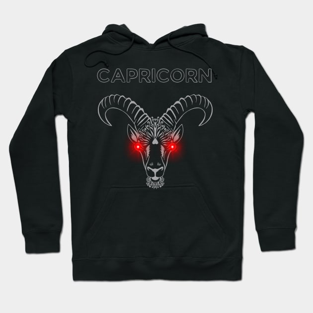 Capricorn | Evil Red Eyed Goat Hoodie by MysticZodiac